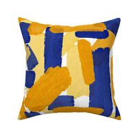 Bold Yellow And Blue Brushstrokes