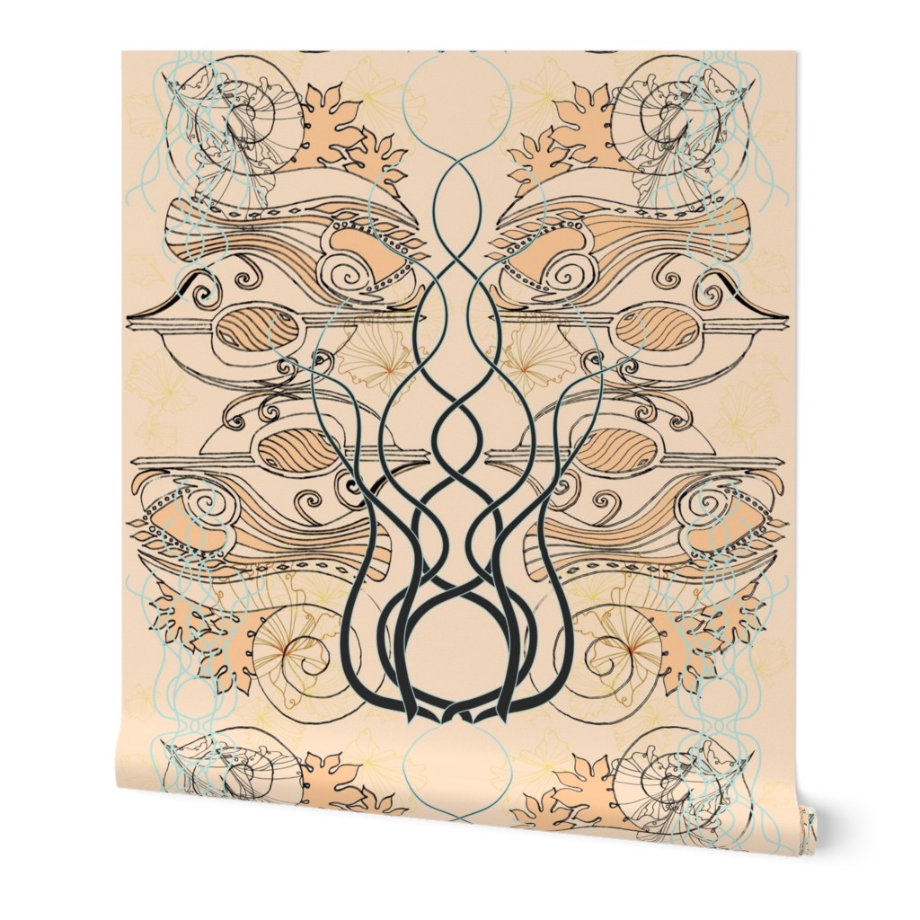 Art Nouveau Sea life peach