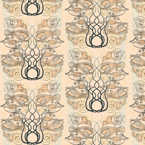 Art Nouveau Sea life peach