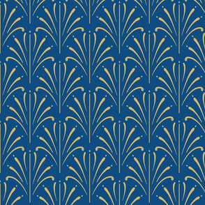 Art Nouveau Fans | Classic Blue