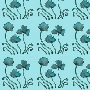 Teal Poppies