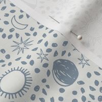 night sky fabric - sun fabric, baby fabric, nursery fabric, stars fabric, sun moon stars, - light blue