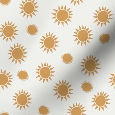 golden sun fabric - sunset fabric, sunrise fabric, nursery baby fabric, handdrawn fabric, andrea lauren - yellow