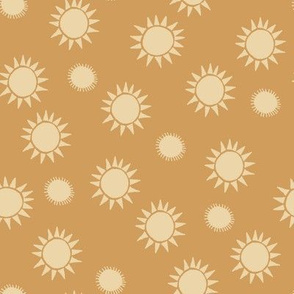 golden sun fabric - sunset fabric, sunrise fabric, nursery baby fabric, handdrawn fabric, andrea lauren - yellow