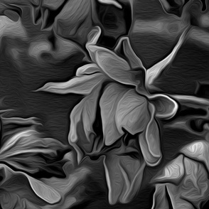 dying roses repeat in BW