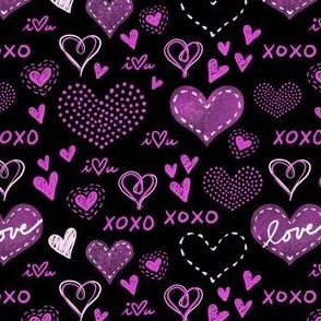 Purple Hearts - Black