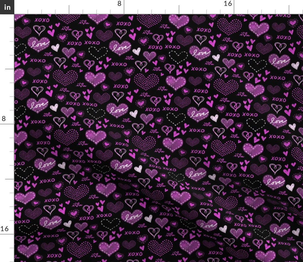 Purple Hearts - Black