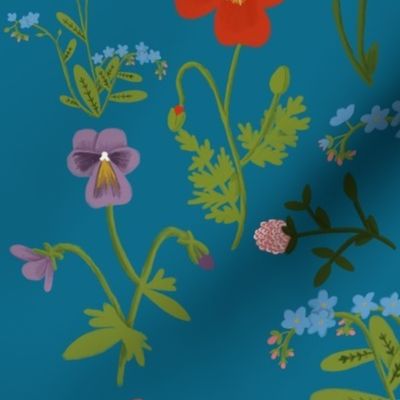 Spring floral- blue