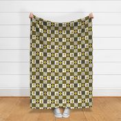 (3" small scale) Little Man - Construction Nursery Wholecloth - yellow and black plaid (90) - LAD20BS