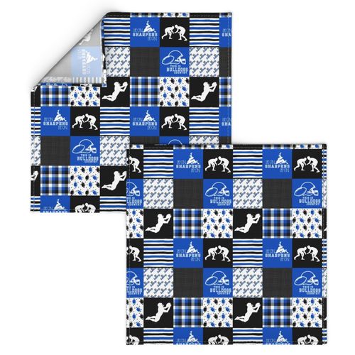 Football//Wrestling//Bulldogs - Wholecloth Cheater Quilt