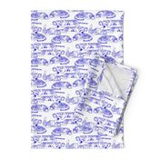 Sleeping Tigers - Cobalt Blue and White 