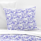 Sleeping Tigers - Cobalt Blue and White 