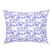 Sleeping Tigers - Cobalt Blue and White 