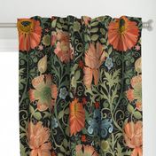 Large Le Jardin Art Nouveau black William Morris Style