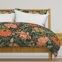 Large Le Jardin Art Nouveau black William Morris Style