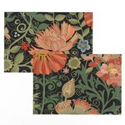 Large Le Jardin Art Nouveau black William Morris Style