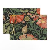 Large Le Jardin Art Nouveau black William Morris Style