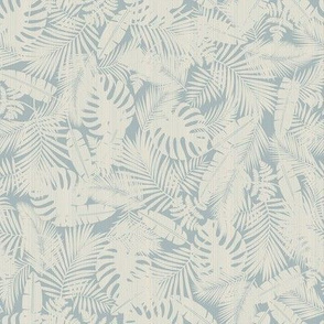 Ivory Plants on Vintage Blue / Small Scale