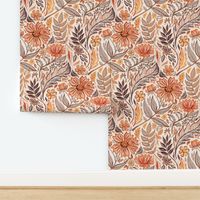 Autumn Neutrals Art Nouveau Floral large