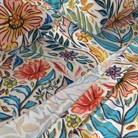 Vivid Colorful Art Nouveau Floral large