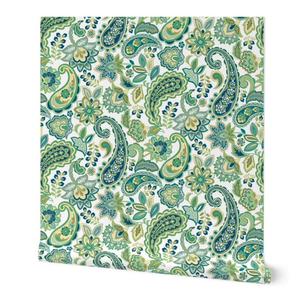 Green Gold Paisley small