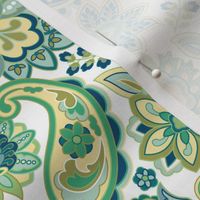 Green Gold Paisley small