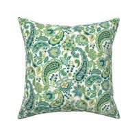 Green Gold Paisley small