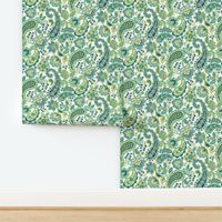 Green Gold Paisley small