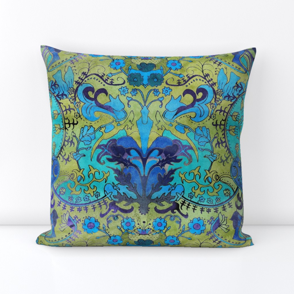 Art Nouveau Dreams -- Modern Art Nouveau Floral -- 21.05in x 14.33in repeat -- 172dpi (87% of Full Scale)