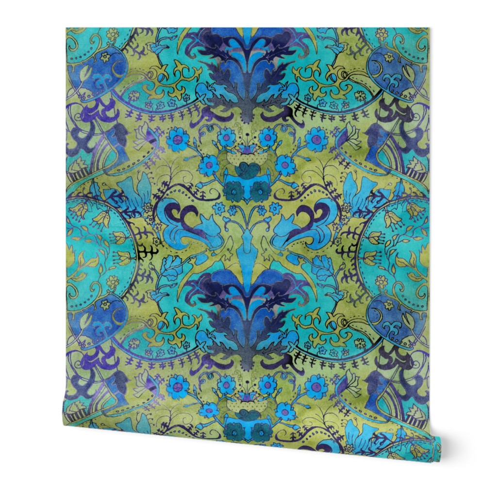 Art Nouveau Dreams -- Modern Art Nouveau Floral -- 21.05in x 14.33in repeat -- 172dpi (87% of Full Scale)