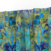 Art Nouveau Dreams -- Modern Art Nouveau Floral -- 21.05in x 14.33in repeat -- 172dpi (87% of Full Scale)