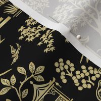 Chinoiserie Pagoda Gold and Black small