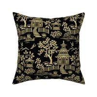 Chinoiserie Pagoda Gold and Black