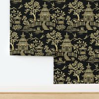 Chinoiserie Pagoda Gold and Black