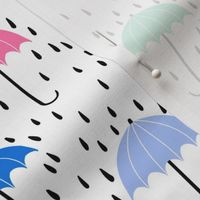 umbrella fabric - umbrellas, red umbrella, umbrellas and rain, rain shower, rain - pastel brights