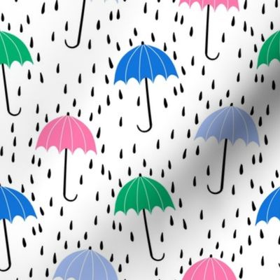 umbrella fabric - umbrellas, red umbrella, umbrellas and rain, rain shower, rain - pastel brights