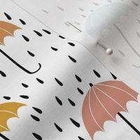 umbrella fabric - umbrellas, red umbrella, umbrellas and rain, rain shower, rain - ochre