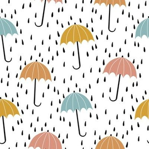 umbrella fabric - umbrellas, red umbrella, umbrellas and rain, rain shower, rain - ochre