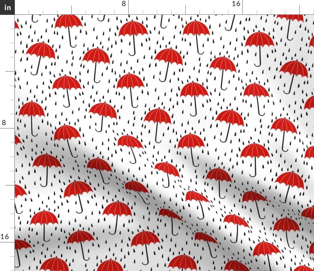 umbrella fabric - umbrellas, red umbrella, umbrellas and rain, rain shower, rain - red