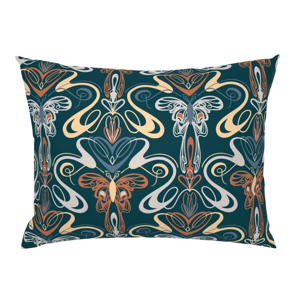 Art nouveau butterflies- navy