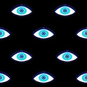 evil eye - blue eyes fabric, nazar, blue eyes, turkey fabric -black