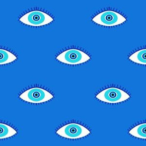 evil eye - blue eyes fabric, nazar, blue eyes, turkey fabric - bright blue