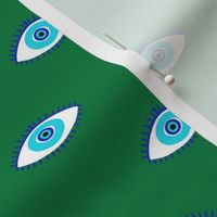 evil eye - blue eyes fabric, nazar, blue eyes, turkey fabric - green