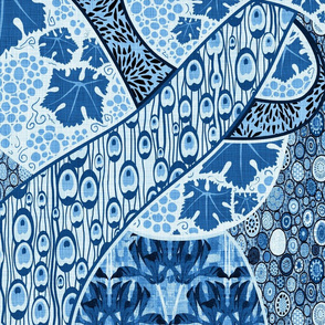 Art Nouveau decorations finale blue invert50