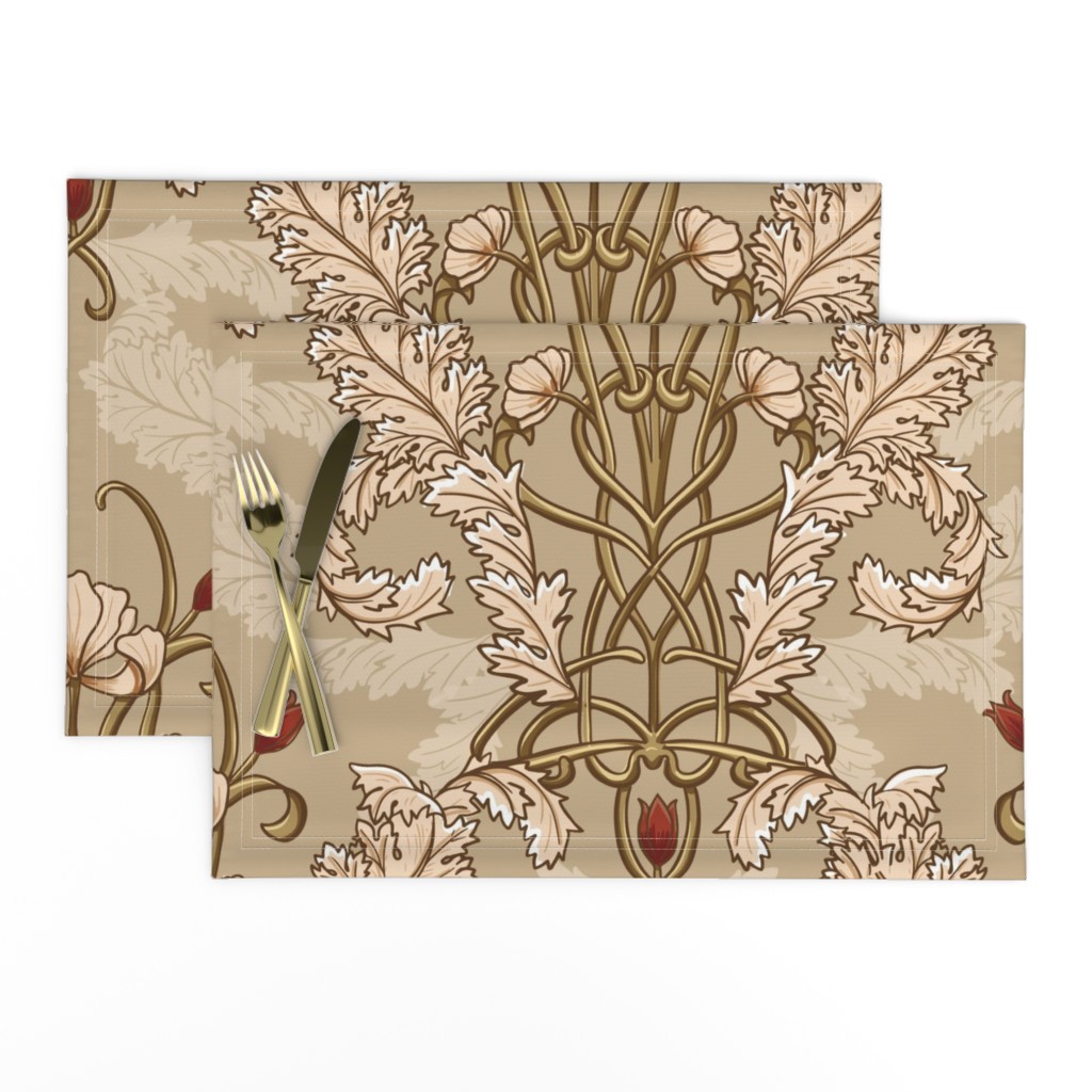 Art nouveau large scale Victorian wallpaper