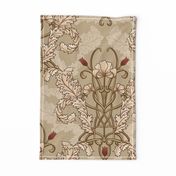 Art nouveau large scale Victorian wallpaper