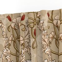 Art nouveau large scale Victorian wallpaper