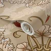 Art nouveau large scale Victorian wallpaper