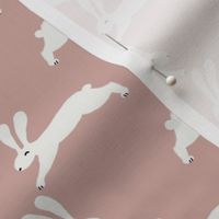 easter rabbit fabric - easter fabric, rabbit fabric, nursery fabric, baby fabric - rose pink