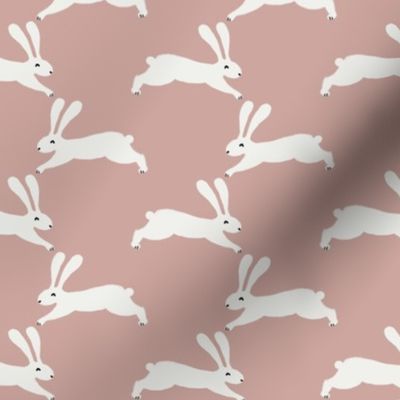 easter rabbit fabric - easter fabric, rabbit fabric, nursery fabric, baby fabric - rose pink